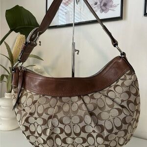 Coach Signature Brown and Tan Soho Hobo Shoulder Bag